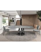 Silla gris claro/negro - 7,5x48x60 cm