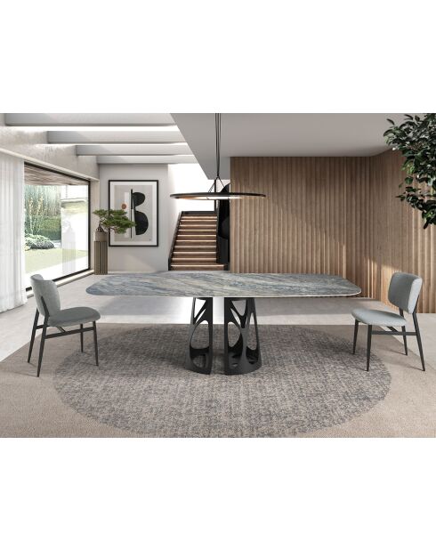 Hellgrauer/schwarzer Stuhl - 7,5x48x60 cm