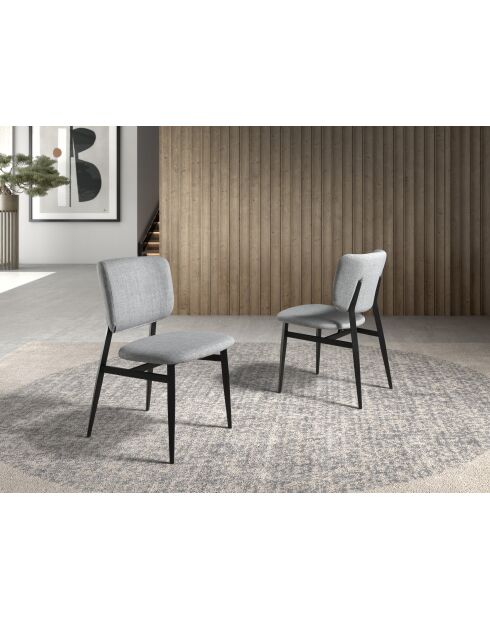 Chaise  gris clair/noir - 7,5x48x60 cm