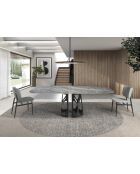 Silla gris claro/negro - 7,5x48x60 cm