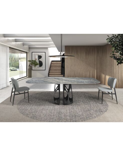 Silla gris claro/negro - 7,5x48x60 cm