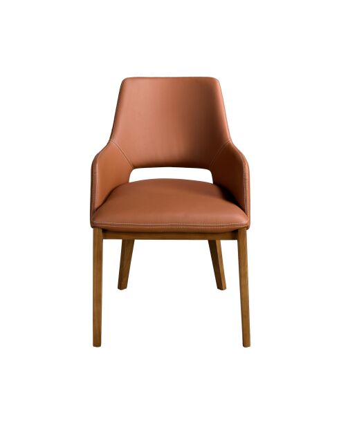 Chaise avec accoudoirs  brun/noyer - 7x54x61 cm
