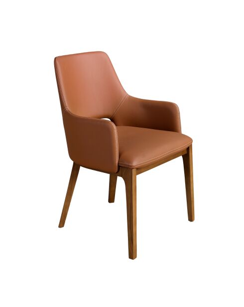 Chaise avec accoudoirs  brun/noyer - 7x54x61 cm