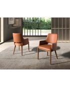 Chaise avec accoudoirs  brun/noyer - 7x54x61 cm