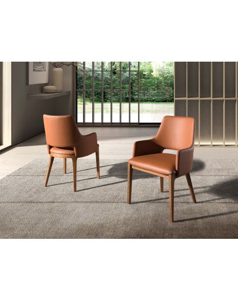 Chaise avec accoudoirs  brun/noyer - 7x54x61 cm
