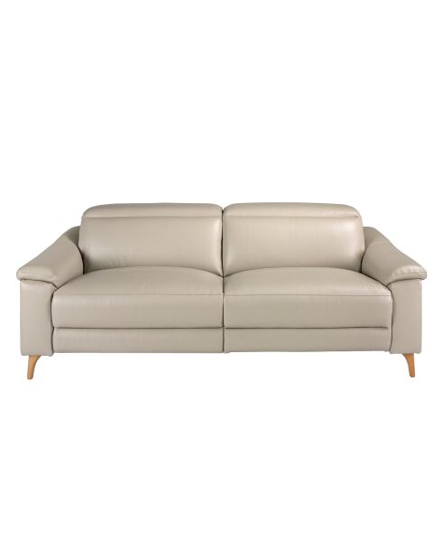 Sofá relax de 3 plazas gris/miel - 107x208x104 cm