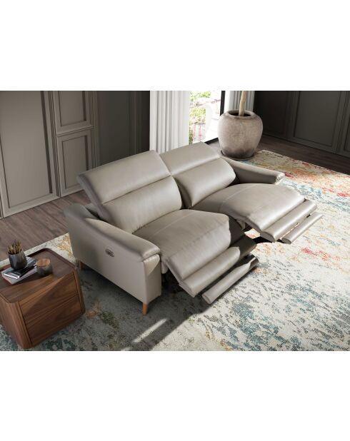 Sofá relax de 3 plazas gris/miel - 107x208x104 cm