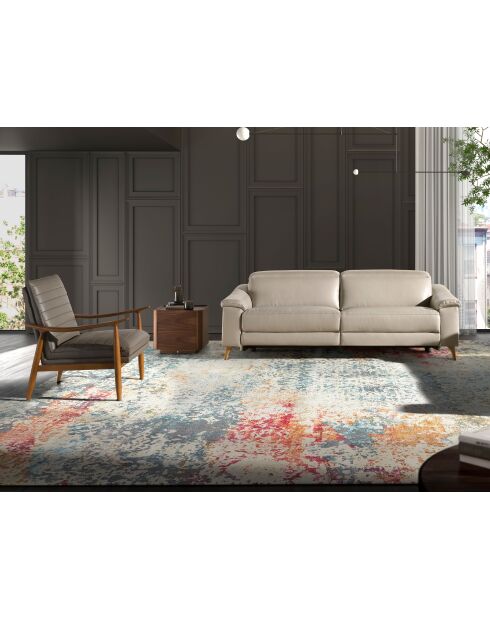 Sofá relax de 3 plazas gris/miel - 107x208x104 cm