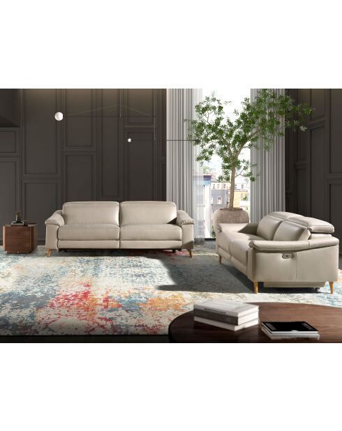 3-zits relaxbank grijs/honing - 107x208x104 cm