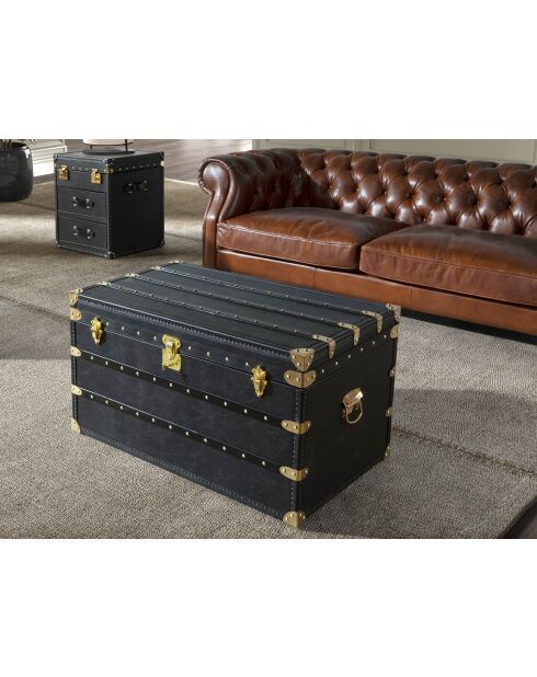 Coffre  noir/or - 31x93x54 cm