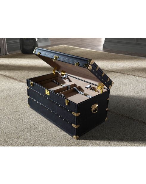 Coffre  noir/or - 31x93x54 cm