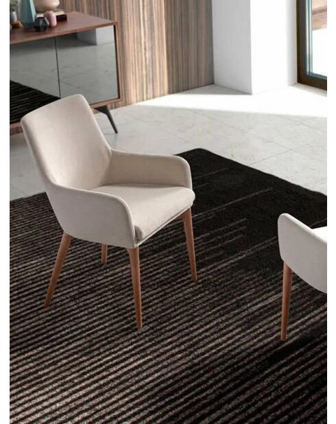 Silla beige/nogal - 5,5x60x48 cm