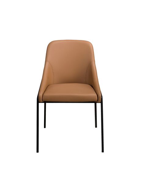 Oranje/zwarte kunstleren stoel - 8x53x59 cm