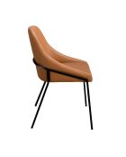 Oranje/zwarte kunstleren stoel - 8x53x59 cm