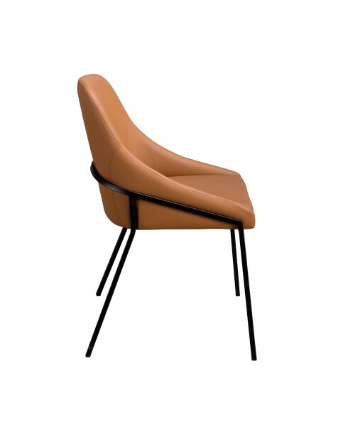 Oranje/zwarte kunstleren stoel - 8x53x59 cm