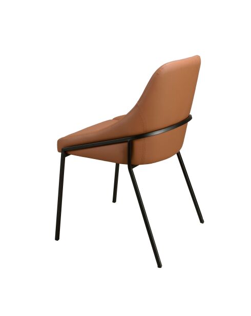 Oranje/zwarte kunstleren stoel - 8x53x59 cm