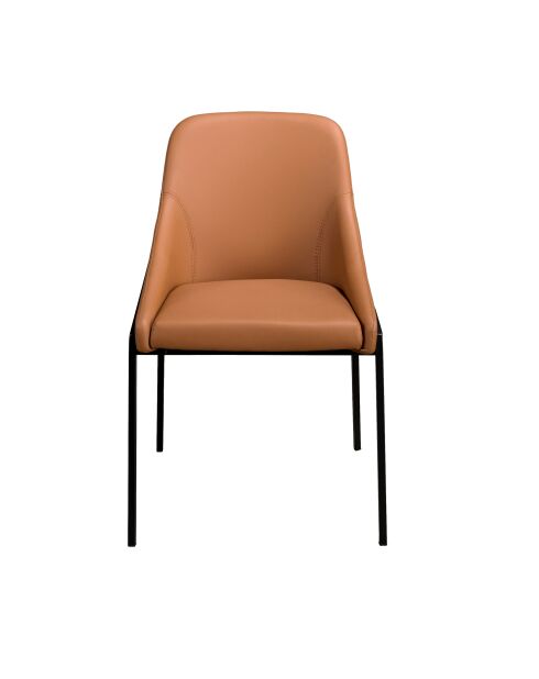 Oranje/zwarte kunstleren stoel - 8x53x59 cm