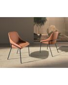 Oranje/zwarte kunstleren stoel - 8x53x59 cm