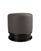 Pouf assise revêtue de similicuir gris foncé gris/noir - 14x43x43 cm