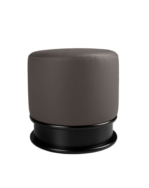 Pouf assise revêtue de similicuir gris foncé gris/noir - 14x43x43 cm