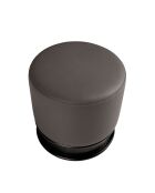 Pouf assise revêtue de similicuir gris foncé gris/noir - 14x43x43 cm