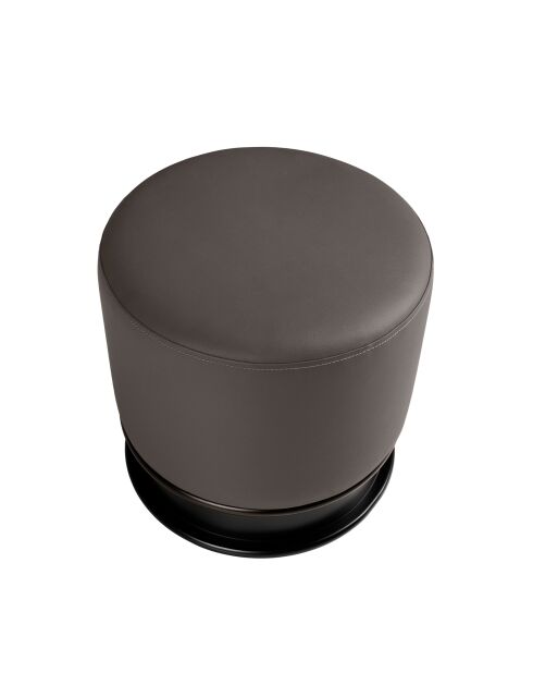 Pouf assise revêtue de similicuir gris foncé gris/noir - 14x43x43 cm