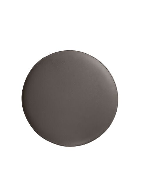 Pouf assise revêtue de similicuir gris foncé gris/noir - 14x43x43 cm