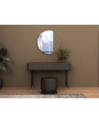 Pouf assise revêtue de similicuir gris foncé gris/noir - 14x43x43 cm