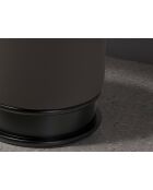 Pouf assise revêtue de similicuir gris foncé gris/noir - 14x43x43 cm