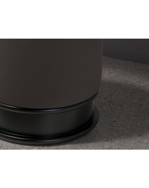 Pouf assise revêtue de similicuir gris foncé gris/noir - 14x43x43 cm