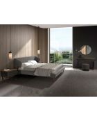 Pouf assise revêtue de similicuir gris foncé gris/noir - 14x43x43 cm