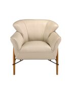 Poltrona in pelle con braccioli sabbia/miele - 25x86x85 cm