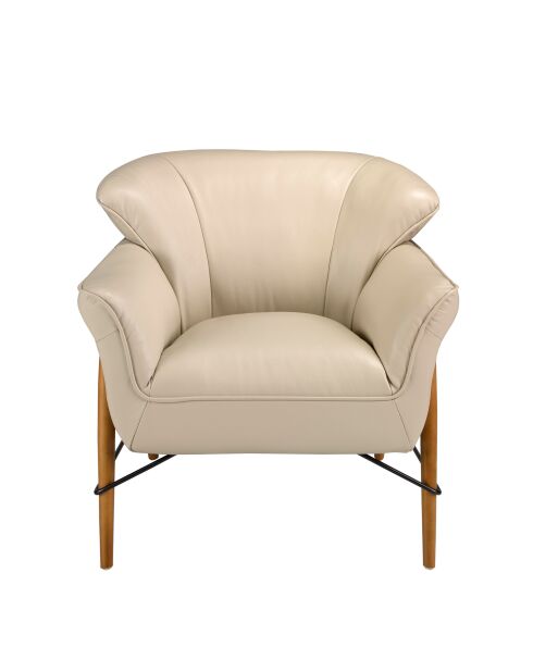 Poltrona in pelle con braccioli sabbia/miele - 25x86x85 cm