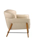 Poltrona in pelle con braccioli sabbia/miele - 25x86x85 cm