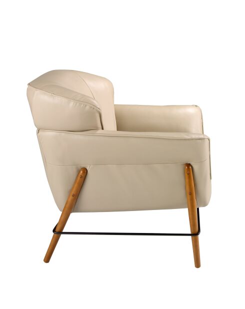 Poltrona in pelle con braccioli sabbia/miele - 25x86x85 cm
