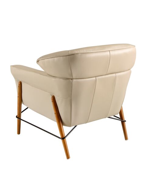 Poltrona in pelle con braccioli sabbia/miele - 25x86x85 cm