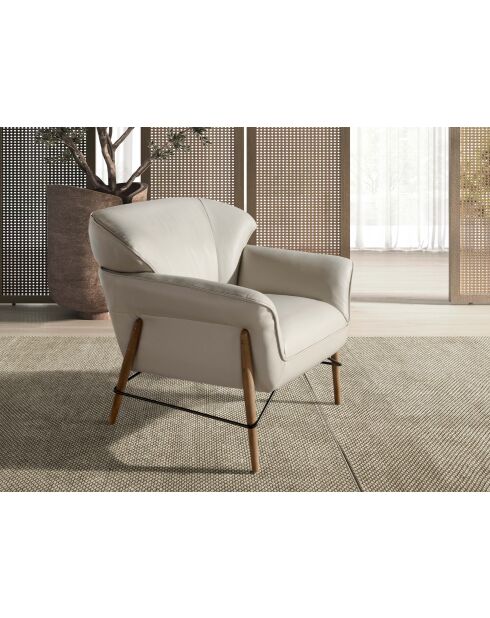 Poltrona in pelle con braccioli sabbia/miele - 25x86x85 cm
