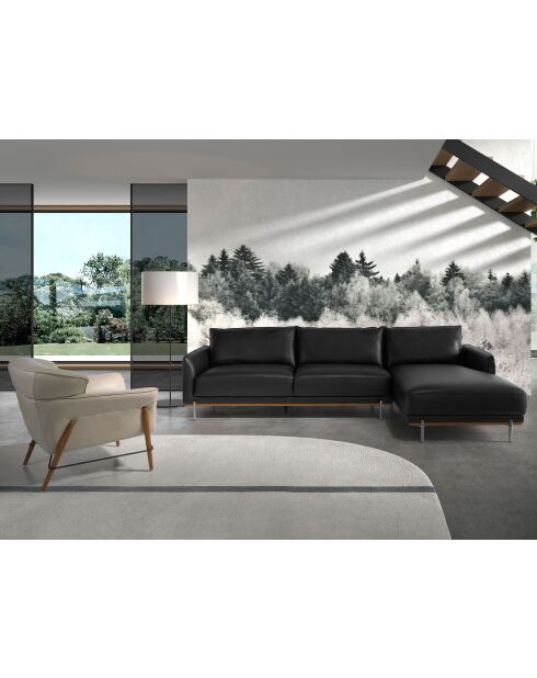 Fauteuil en Cuir avec accoudoirs  sable/miel - 25x86x85 cm