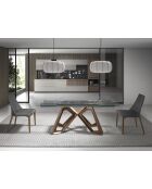 Poltrona girevole grigio/acciaio - 82,5x47x56 cm