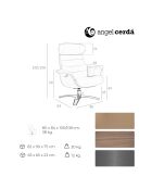 Poltrona girevole grigio/acciaio - 82,5x47x56 cm