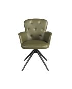 Draaibare fauteuil van imitatieleer met armleuningen donkergroen/zwart - 13x60x63 cm