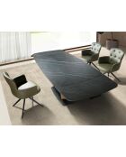 Draaibare fauteuil van imitatieleer met armleuningen donkergroen/zwart - 13x60x63 cm