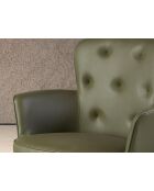 Draaibare fauteuil van imitatieleer met armleuningen donkergroen/zwart - 13x60x63 cm