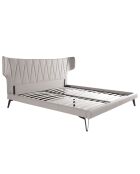 Lit double  avec tête de lit originale gris/noir - 108x233x213 cm