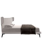 Lit double  avec tête de lit originale gris/noir - 108x233x213 cm