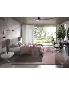 Lit double  avec tête de lit originale gris/noir - 108x233x213 cm