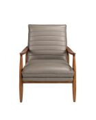 Sillón de piel con reposabrazos gris/miel - 26x73x83 cm