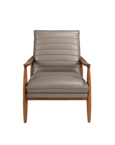 Ledersessel mit Armlehnen grau/honigfarben - 26x73x83 cm