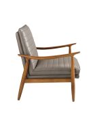 Sillón de piel con reposabrazos gris/miel - 26x73x83 cm