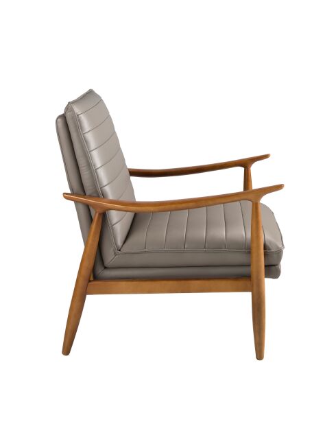 Ledersessel mit Armlehnen grau/honigfarben - 26x73x83 cm